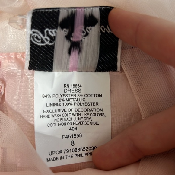 Rare Editions Pink/Purple Floral Metallic Box Pleat Dress - Picture 5 of 12